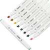 TouchFive 168 färger oljiga alkoholbaserade konstmarkörer Set Dual Headed Sketch Marker Artist Brush Pen for Manga Design Art Supplies Y2606731