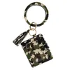 Wristlet Keychain Card Bag Leopard Snake Wallet PU Leather O Key Chain Ring Holder Women Bracelet Keyring Girls Jewelry 50pcs DW5690