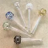 Cheap colorful Donut Pyrex Glass Oil burner transparent Oil tube Glass Straight pipes Oil Burning Pipe for smoking pipes