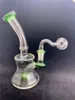 Dab oil Rig bong Thick Glass beaker Bongs Inline Perc Water Pipes 14mm Joint small recycler Bong With glass oil burner pipe dhl free