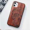 Naturliga Real Wood Trä TPU Fodral för iPhone 11 Pro Max XR XS 6 7 8 Plus Samsung S10 S10E S20 Ultra S9 Not 9 10 10+