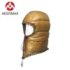 Aegismax Winter 800FP 거위 다운 모자 침낭 액세서리 남성 여성 야외 여행 캠핑 캡 후드 초 라이트 하이킹 256C