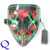 Colplay LED Party Mask EL Wire Skull Ghost Face Mask Spaventoso Halloween Glow Masquerade Mask Light Flash Incandescente Smorfia Horror party props