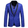 RSFOCUS MENS Royal Blue Suit Slim Fit Jacquard Suit Män 2020 Senaste Bröllopskläder för Groom 5XL Party Stage Prom Wear TZ0081