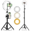 4in1 16cm 26cm LED Ring Loop Light Photo Studio Camera Video Selfie light per Youtube Makeup Selfie con clip per supporto per telefono treppiede da 210 cm