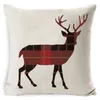 Taie d'oreiller de Noël Flocon de neige Elk Imprimé Taie d'oreiller Lin Coussin décoratif Housse de coussin Décoration de Noël 39 modèles BT5647