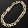 20mm Diamond Miami Prong Cuban Link Chain Choker Necklace &Bracelets 14k White Gold Iced Icy Cubic Zirconia Jewelry 7inch-24inch Cuban Chain