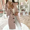 Frauen 2020 Winter Mäntel und Jacken Plus Größe Lange Wolle Warme Koreanische Elegante Vintage Mantel Drei Tasten Mantel Cape Feste jacke