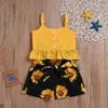 pretty princess clothing summer cool tops vest solid ruched flower bow skirts toddler kids girl clothes set 2pcs 2-6T