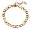 mens gold figaro chain bracelet