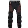 Pantalon de randonnée Softshell en polaire intérieure assortie aux couleurs pour hommes Sports de plein air épais chaud Camping pantalon de ski