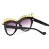 Ręcznie robione dobrej jakości Dżetów Okulary Sunglasses Modne Płaskie Okulary Kot Eye Shade Women Luksusowe Rhinestone Hurtownie