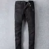 Lyx Designers Jeans Nödställda Frankrike Mode Pierre Raka Män Biker Hål Stretch Denim Casual Jeans Män Skinny Byxor Elasticitet Man Ripped Byxa Man