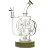 Creative Glass Water Bongs Dab Rig Hookahs Super Vortex Recycler Rigs 12 Tube Water Pipe 14mm Joint Oil Rigs Bongs With Heady Bowl