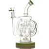 Creative Glass Water Bongs Dab Rig Hookahs Super Vortex Recycler Rigs 12 Tube Pipe à eau 14mm Joint Oil Rigs Bongs avec Heady Bowl