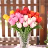Big Heads/Bouquet Tulip Artificial Flower Real Touch Bouquet Fake For Wedding Decoration Flowers Home Party1