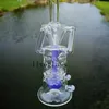 Narghilè unici Shisha Accessori per fumatori Tubi per l'acqua in vetro Dab Rigs Tipo piegato Becher in vetro spesso Bong con Jiont Banger da 14 mm Alto 10 pollici