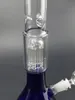 Vitt/blått glas vatten bongs vattenpipa 14 tum oljebrännare dab riggar 18 mm kvinnliga fogrör för shisha chicha