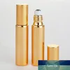 Flacone di profumo in vetro UV argento oro nero ricaricabile da 10 ml con rullo vuoto Fiala di olio essenziale Roll On Bottle Packaging