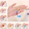 Epacket DHL free shipping New two-color bell keychain PU leather rope car bag pendant DAKR198 mix order key chain Keychain