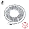 ORSA JEWELS Diamond-Cut Rope Chain Necklaces Real 925 Silver 1.2mm 1.5mm 1.7mm Neck Chain for Women Men Jewelry Gift OSC29