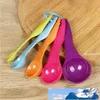 5pcs / set Cuillères à mesurer colorées en plastique (1 / 2,5 / 5 / 7,5 / 15 ml) Cuillère à mesurer Sucre Mesure Scoop Cuillères à gâteau BH2977 TQQ