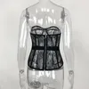 Kealofea Corset Bustiers Shirt Female Tops Sexy See Through Lace Underwired Outfits Wear Strapless Tube 2020 Sleeveless Top New1