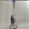 bangs d'eau en verre uniques Hookahs araignée noire 13.4inch pyrex huile dab rig accessoires pour fumer (couleur aléatoire)