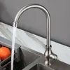 Stainless Steel Kitchen Sink Faucet Single Handle Single Hole Lead Free Single Cold Taps With Hoses