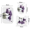 Tulips Lavender Hope Printed Waterproof Bath Shower Curtain Set Non-Slip Carpet Mat Floor Toilet Cover Home Bathroom Bathmat Rug1