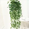 Artificial Ivy Foliage Green Leaves Fake Hanging Emalation Flower Vine Plant Rattan Wedding Party Garden Decor Wall Mounted Supply LSK402