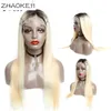 Honey Blonde Color Remy Brazilian Straight Lace Front Human Hair Wig 8 - 28 inch 1B 613 Ombre Frontal Wigs for Black Women