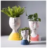 Glückliche Familie Blumenutensilien Vasen Nordic kreative einfache Persönlichkeit Ins Kunst Porträt Kopf Blumen Topf Garten Tisch Display Vase