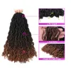 Wysokiej jakości fala Locs syntetyczny oplatający przedłużanie włosów Ombre Faux Curly 20inch 24Roots Soft Crochet Braids Dread Bohemian Cygańscy Locs Extensions