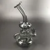 Bangs d'eau en verre gris Narguilés Design unique Inline Perc Percolator 7.2Inch Oil Burner Dab Rig