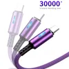 LED Light 3A USB Cable Cable Szybkie ładowanie typu-C Micro MicroroSB kabel danych dla Xiaomi Android Telefon komórkowy USBC kabla kabla sznurka