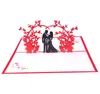 Invito a nozze 3D Matrimonio romantico Biglietti d'auguri creativi Benedizione Pop Up Cartoline di San Valentino Forniture per feste festive