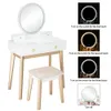 bedroom furniture tri-fold mirror dresser with stool fashion modern tmakeup storage white home ladies dressing table