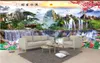 Individuelle Fototapeten für Wände 3d Wand chinesische pastorale Landschaft schöne Wasserfall Malerei Raum TV Sofa lebt Papier Hintergrund Wand