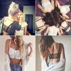 Dames Sexy Bralette Caged Back Cut Out Strappy Padded Bra Bralet Vest Crop Top
