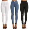 2020 Women Denim Pencil Pants Causal High Waist Jeans Woman Sexy Ripped Hole Vintage Solid Stretch Workout Skinny Mom Jeans