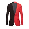 2020 Nowy mody biały czarny czerwony płaszcz Casual Men Blazers Stage Singers Costume Blazer Slim Fit Party PROM Kurtka