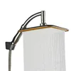 9 Inch Rotate 360 Degree Bathroom Rainfall Shower Head ABS Chrome Water Saving Shower Extension Arm Hand Held Shower Head Thin