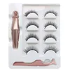 Quewel Magnetic Eyelashes 아이 라이너 세트 25mm False Eyelash Magnetic Eyeliner Tweezers 4 Pairsbox 편리한 긴 메이크업 키트 HO4671247