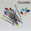 100pcs Cire Dabber Outil Fumer Atomiseur à fumer Outils de DAB en acier inoxydable avec capuchon en silicone Dabbers Herbe Sèche Herbe Vaporisateur Stylo Tank Globe Tank