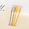 Newest Gold Silver Portable Mini Snuff Snorter Sniffer Smoking Tool Oil Rigs Spoon Wax Shovel Scoop Hookah Bong Straw Accessories 7330036