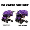 56 cm Highlanscape Twins barnvagn Kolstål Frame Twins PRAM SIDA BY SIDE 2 Way Push Kids Carriage With Mosquito Net2814