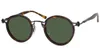 Lunettes de soleil de marque hommes lunettes de soleil rondes vintage femmes lunettes de soleil monture en titane lunettes steampunk vert foncé / gris lentille lunettes avec boîte