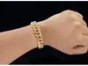Mens hiphop guldarmband smycken simulerade diamant isade ut kedjearmband miami kubansk länkkedja armband3352