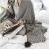 Wool ball blanket Cotton knitted photography sofa towel cover Nordic style air conditioning blankets